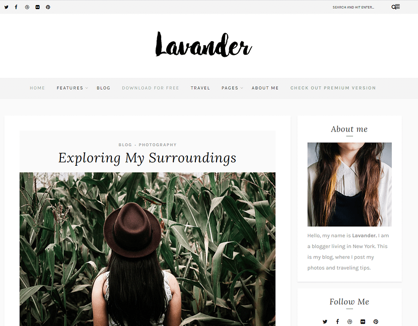 Lavander Lite WordPress無料テンプレート